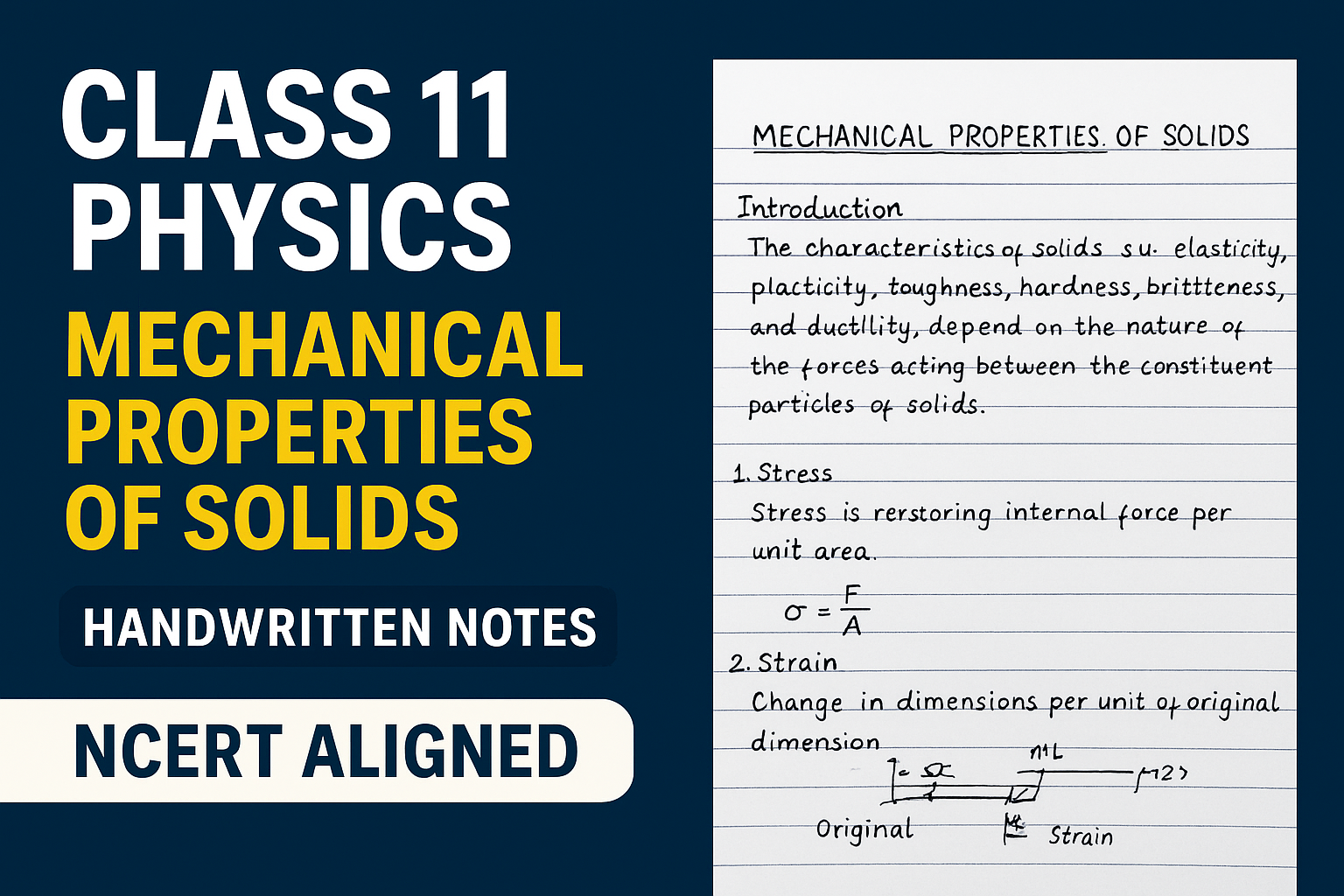 Class-11-Physics-Handwritten-Notes-Mechanical-Properties-of-Solids